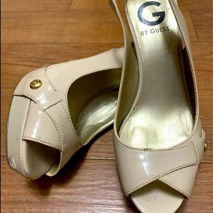 G BY GUESS OPEN TOED HIGH HEEL SHOES